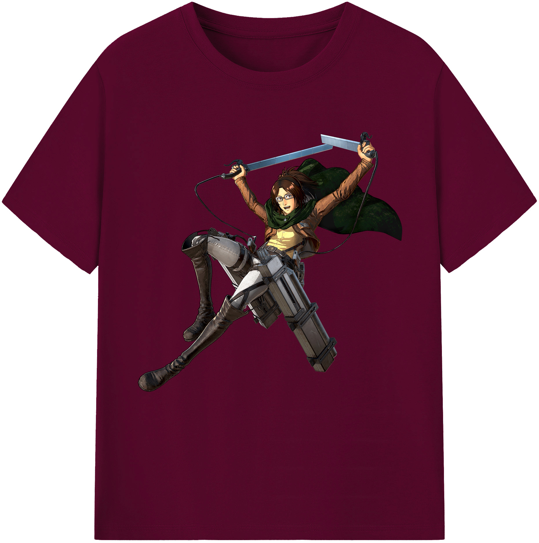（画像用） 進撃の巨人 ハンジ·ゾエ Attack on Titan Hanji Zoe レディースカジュアルプリントTシャツ（綿100％）